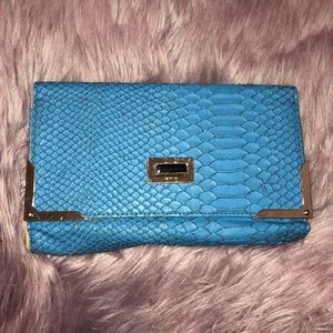 Faux Snakeskin Clutch